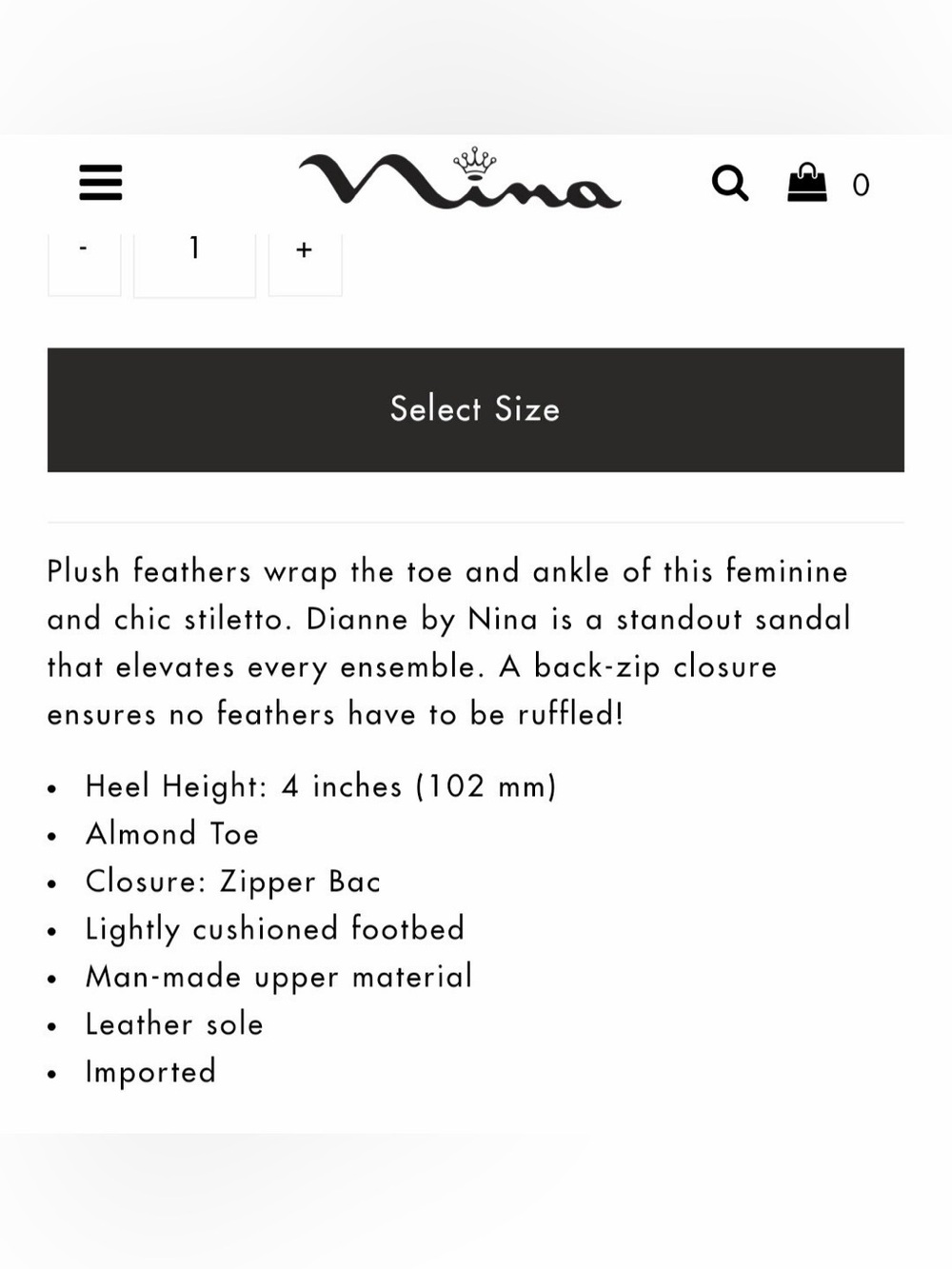 Nina Black Feather Ankle-Tie Heels - Picture 8 of 8